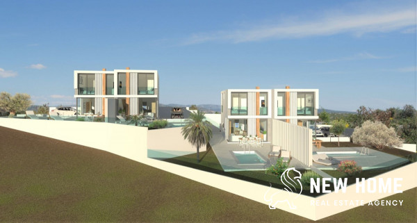 Modern semi-detached house with sea views