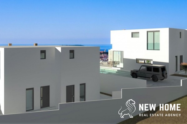 Moderna dvojna kuća s  pogledom na more