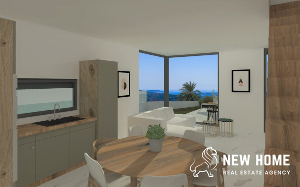Modern semi-detached house with sea views