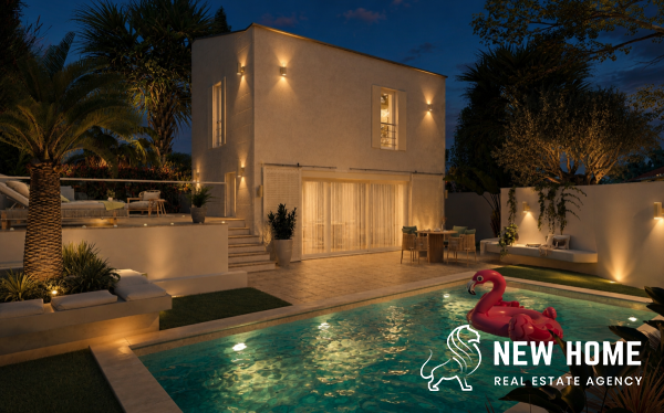 Neubauhaus mit Pool – direkt am Meer in Ražanj–Stivašnica