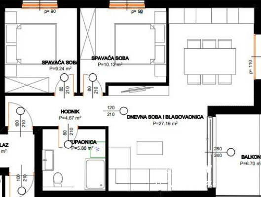 PENTHOUSE s krovnom terasom, nedaleko od mora