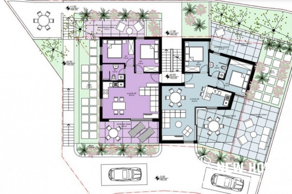 TROGIR – CIOVO Dvosobni stan u prizemlju, 80 m2 sa vrtom